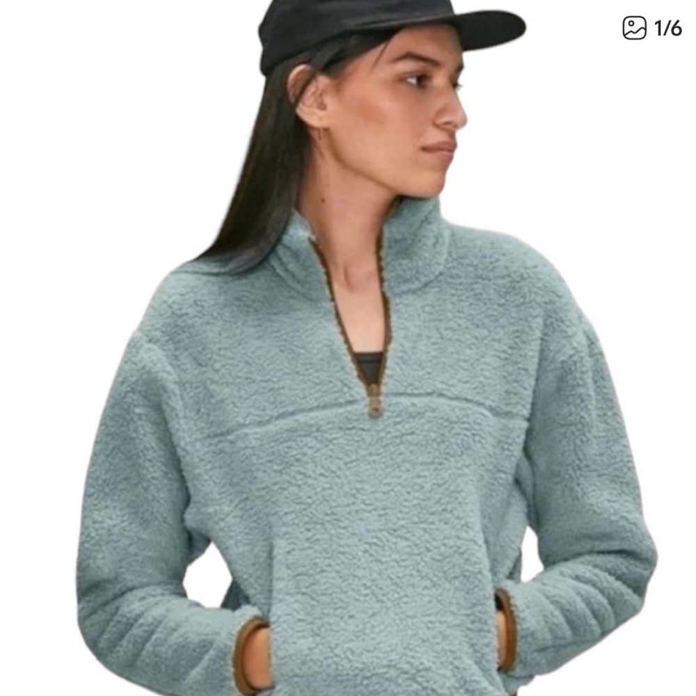 GF Collective Ice Blue Quarter-Zip Recycled Fleece Pullover